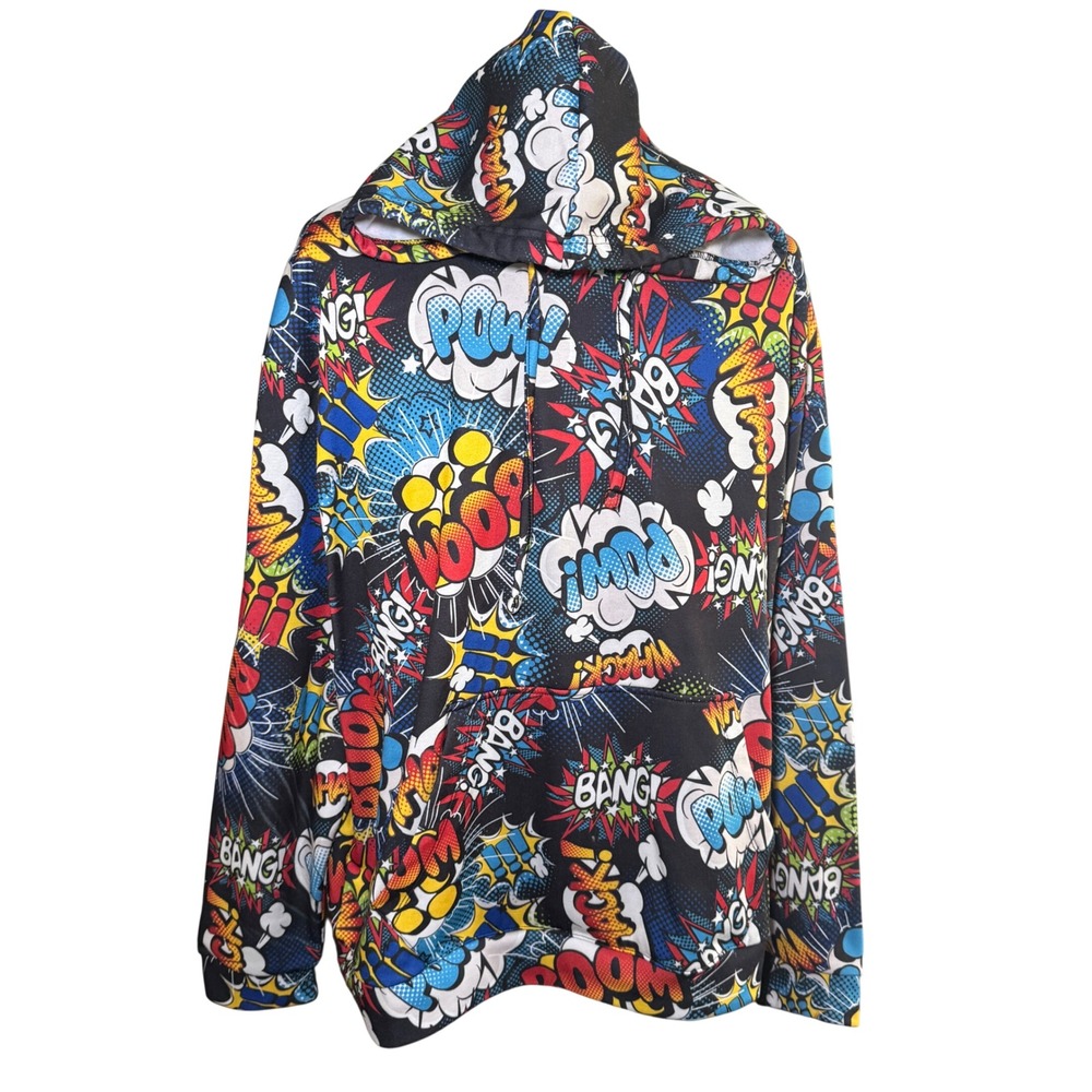 Oh Snap Comic Book Pop Art Graphic Hoodie POW BOOM BANG‎ Pullover Men's